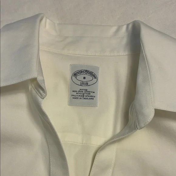 Brooks Brothers White Fitted Dress Shirt - Classic Point Collar - Picture 6 of 6